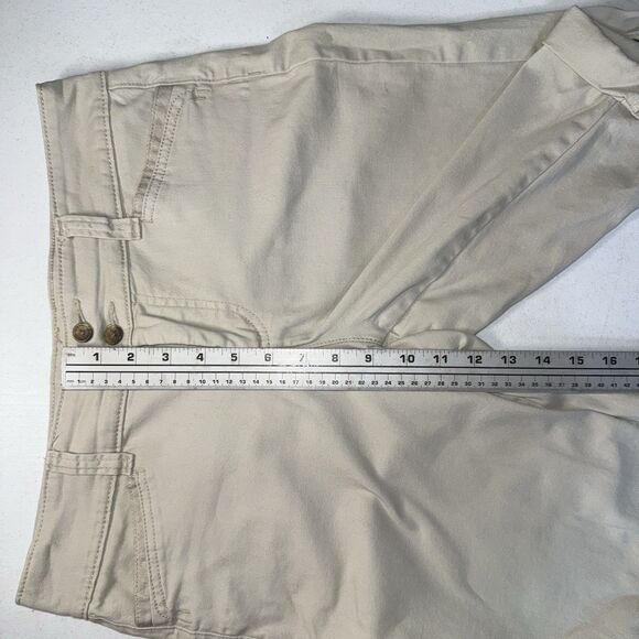 Charter Club - Beige twill cuffed long Bermuda shorts Women's 4 - Picture 5 of 6
